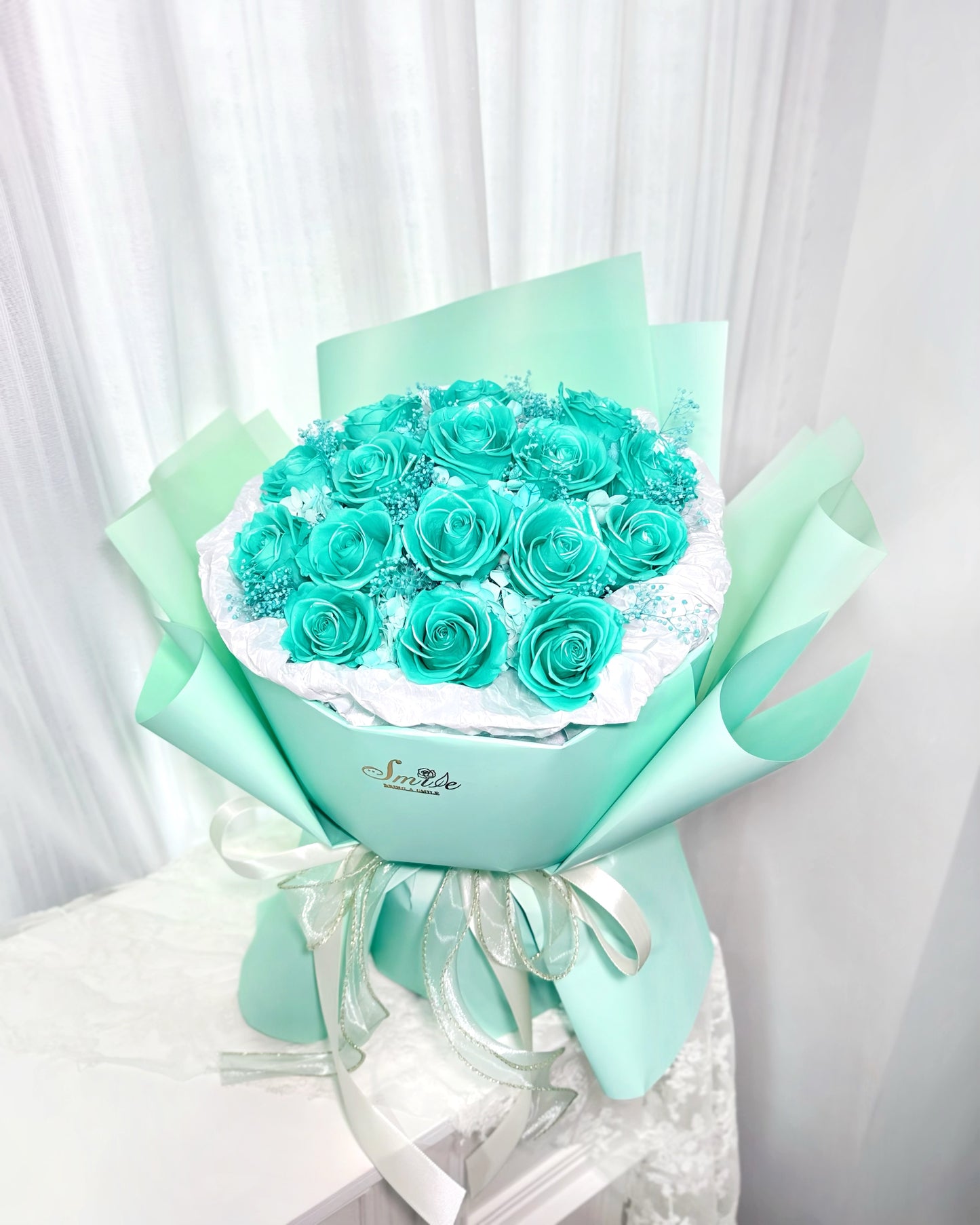 Tiffany Blue 薄荷綠｜16支保鮮花玫瑰花束