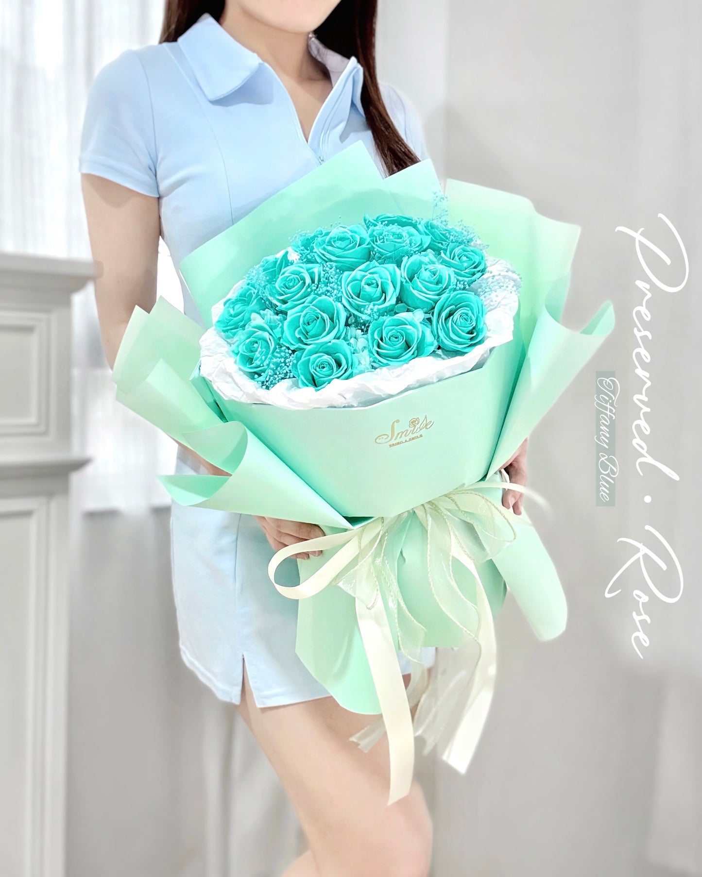 Tiffany Blue 薄荷綠｜16支保鮮花玫瑰花束