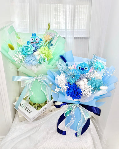 水怪Hangyodon｜XS淺綠乾花木棉花束