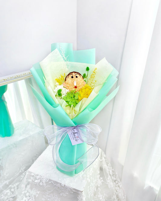 蠟筆小新阿呆|薄荷綠黃迷你花束