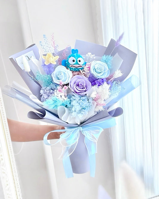 水怪Hangyodon|S淺藍紫保鮮花花束