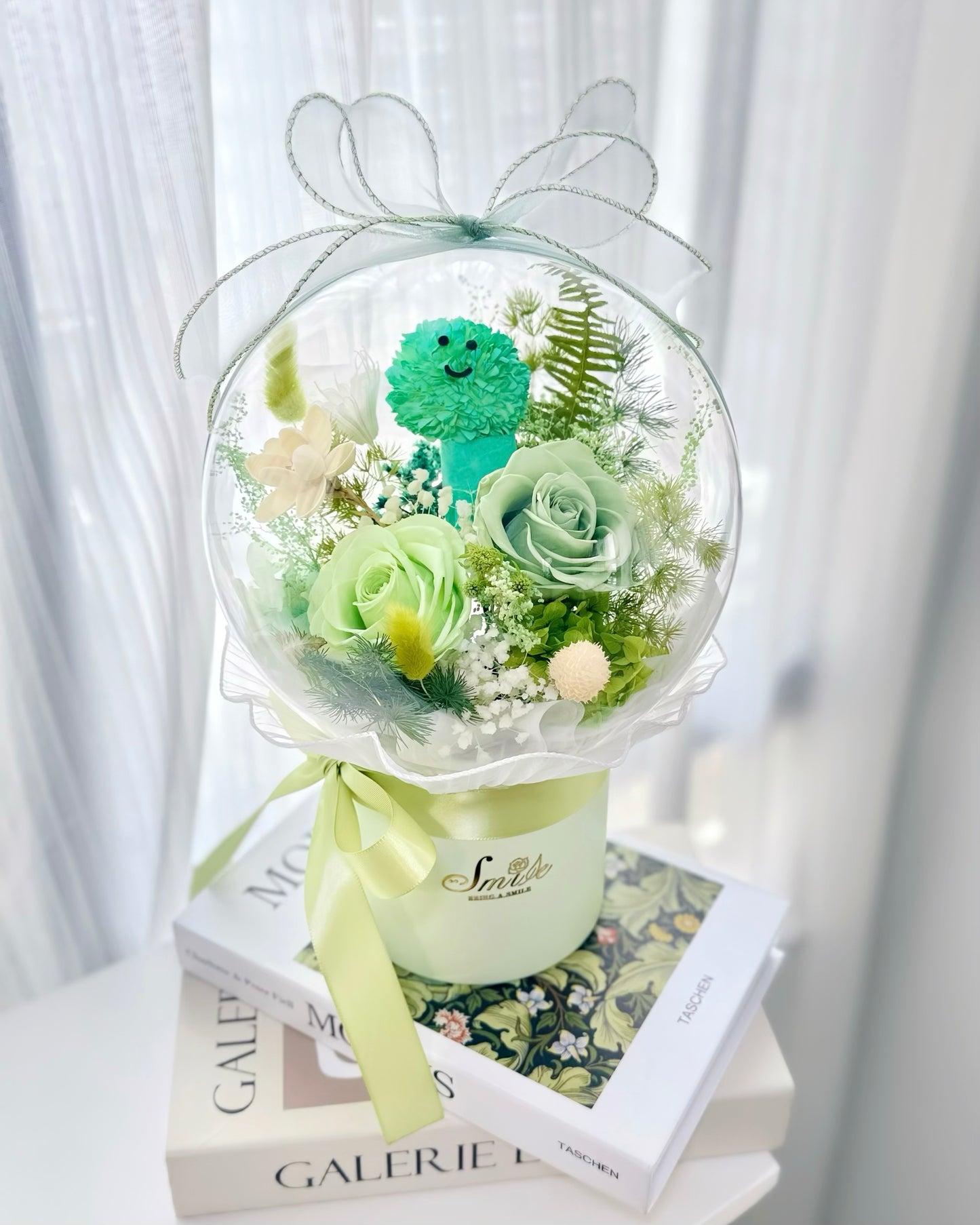 Joguman恐龍|水晶波波球混綠保鮮花花盒