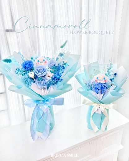 Cinnamoroll肉桂狗|S粉藍保鮮花花束