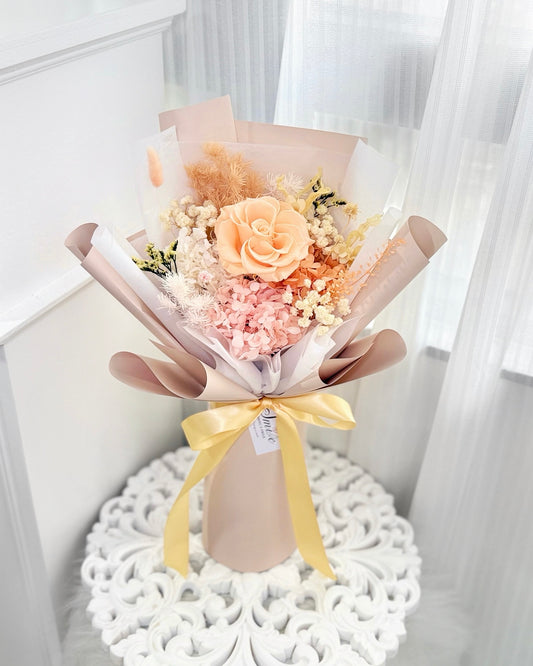 粉橙香檳|保鮮花玫瑰迷你花束